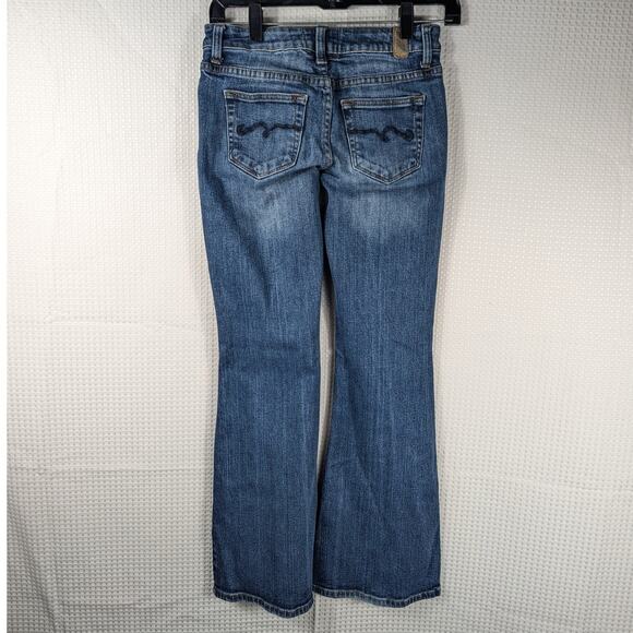 American Rag Womens 26x30 Super Flare Jeans Blue Low Rise Bootcut Denim Boho Y2K - Picture 3 of 5